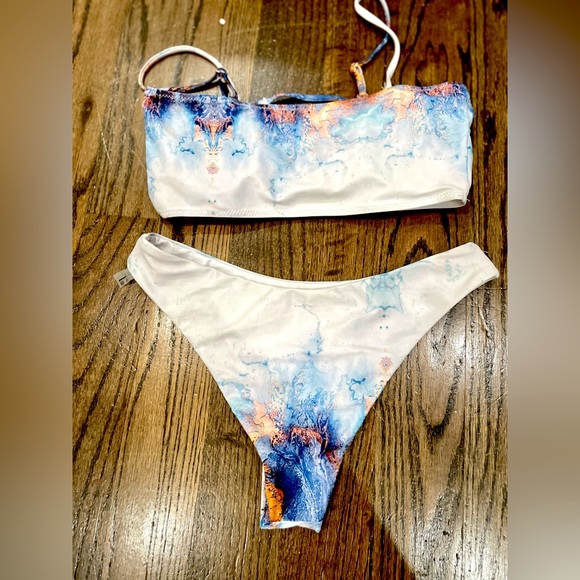 Zaful Women’s Marble Print Ladder Cutout Bikini - Picture 6 of 8